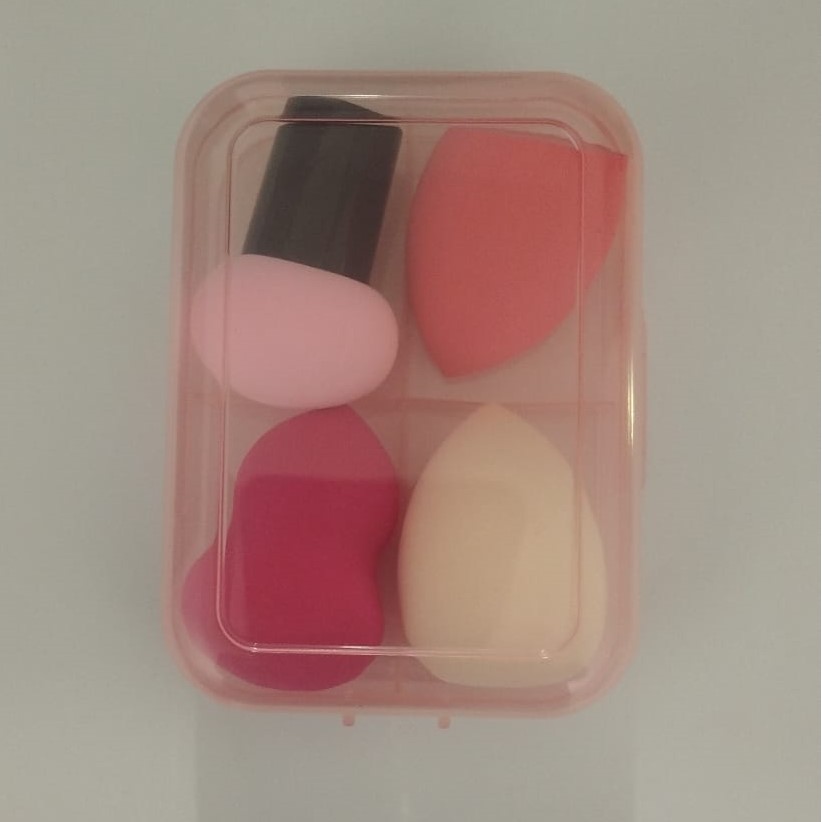 Kit 4 Esponjas de Maquiagem Com Estojo - Mey-Jony