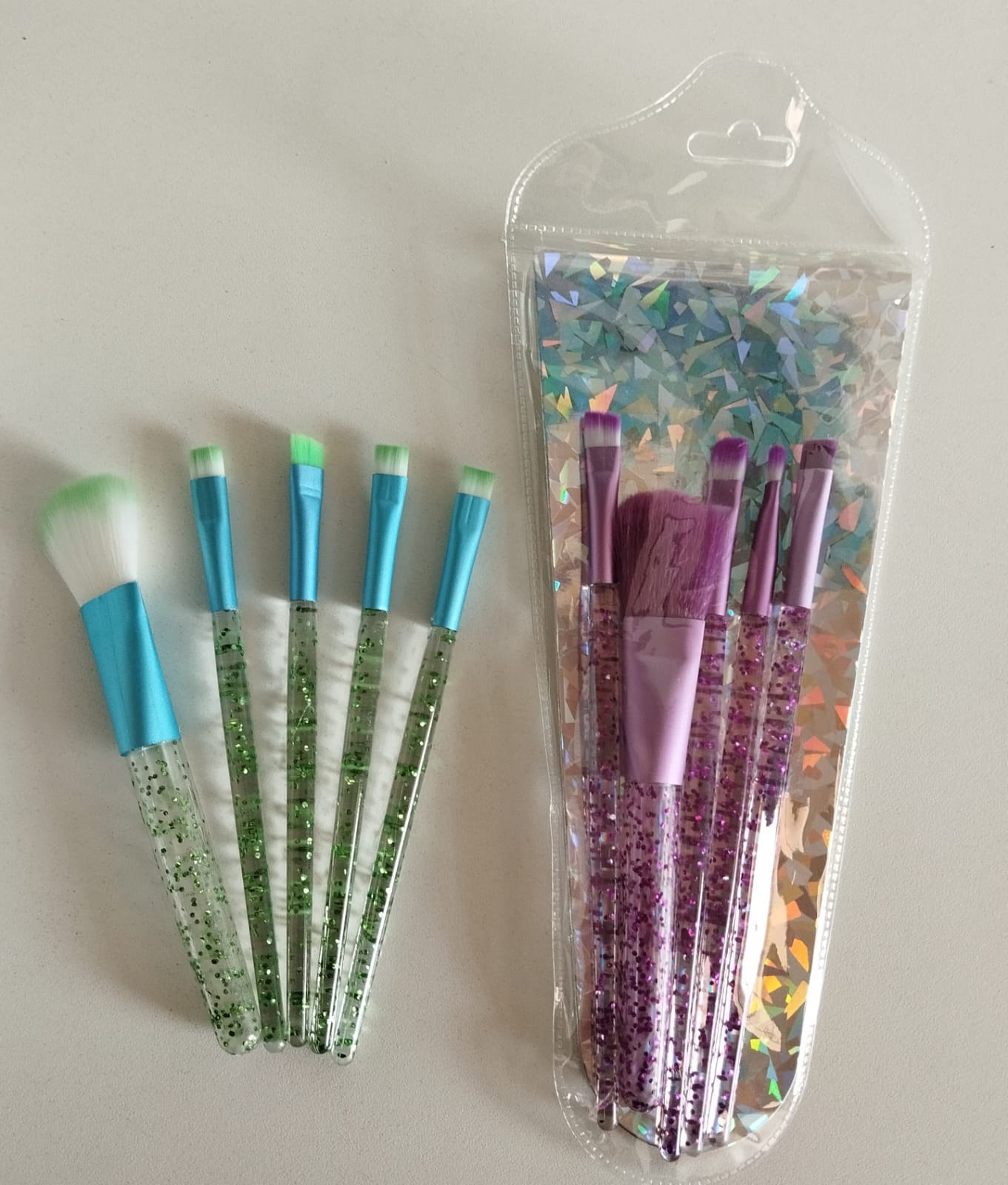 Kit 5 Pinceis Para Maquiagem Com Glitter 1002 - Mey