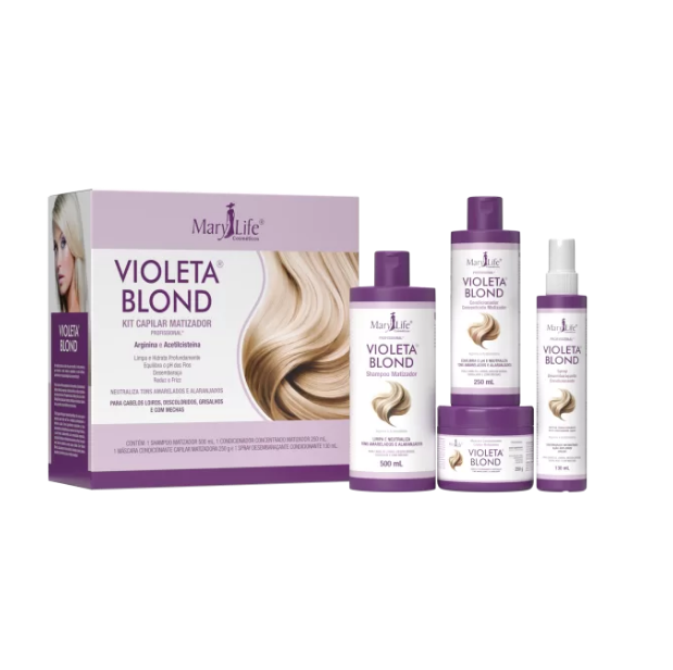 Kit Capilar Matizador Violeta Blond Mary Life - Bio Instinto