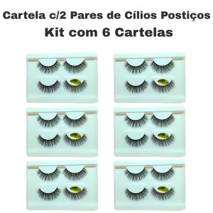 Kit Cilios Posticos 2 Pares 61202-5d ( Kit Com 6 Cartelas ) - Mey