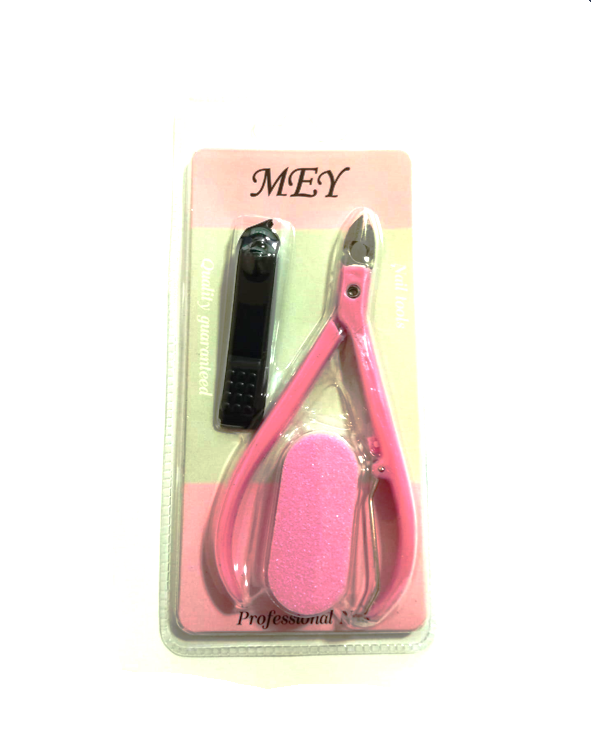 KIT CORTADOR DE UNHAS E ALICATE PARA CUTÍCULA E LIXA - MEY - imagem 1