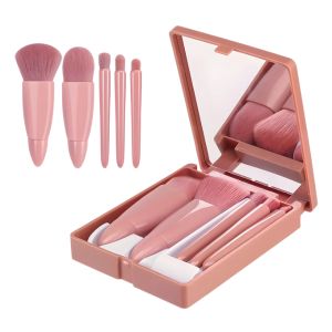Kit Estojo Com 5 Mini Pinceis Com Espelho Marrom - Make Lolita