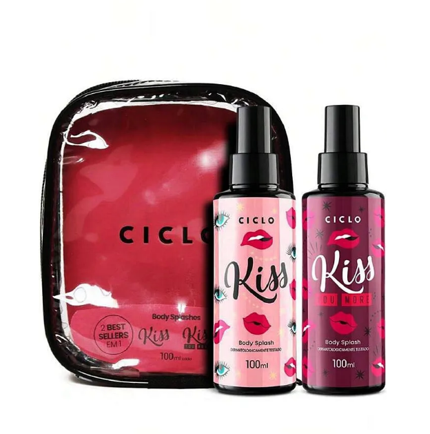 Kit Feminino Kiss Body Splash Kiss+kiss You More de 100ml -Ciclo