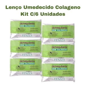 Kit Lenço Umedecido Colageno ( Kit C/ 6 Unidades ) - Fenzza