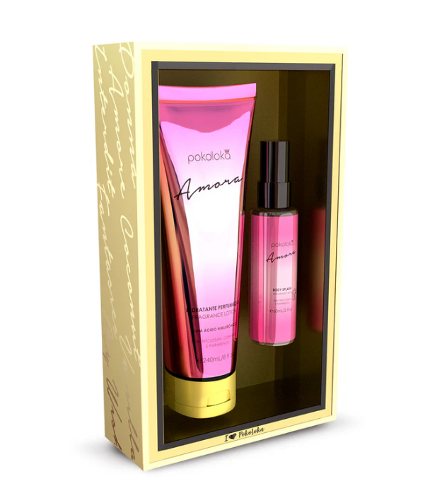 Kit Loka Gold Amora (hidratante 240ml+body Splash 60ml) - Pokoloka
