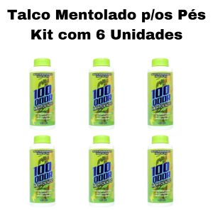 Kit Talco Desodorante Para Os Pés Mentolado ( Kit Com 6 Unidades ) - Safira