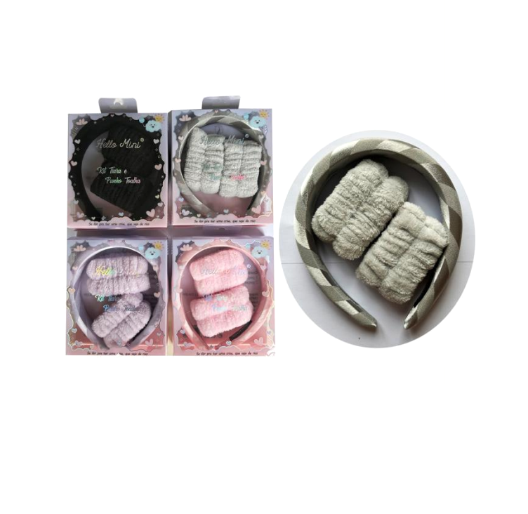 Kit Tiara Listrada Com Faixa de Punho Cores Sortidas - Hello Mini