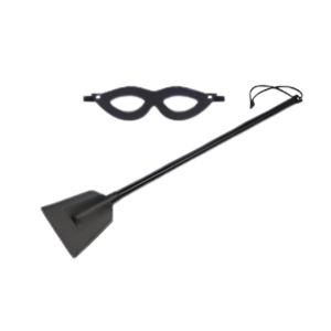 Kit Tiazinha Preto Com Chibata 40 Cm e Mascara - Sexy Fantasy
