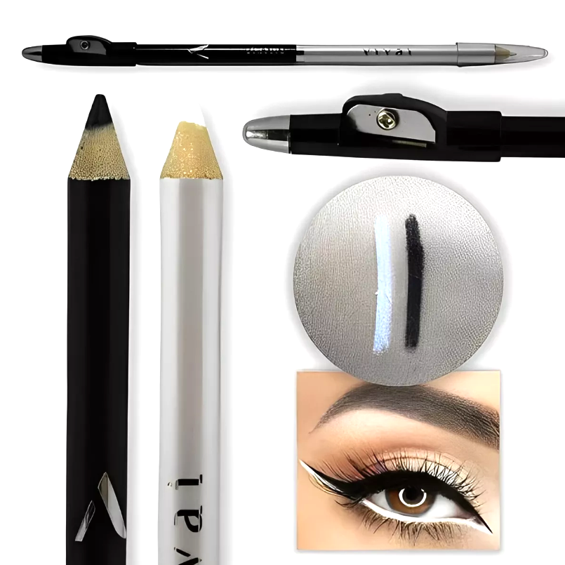 Lapis de Olho Com Apontador Duas Cores Preto e Branco - Vivai