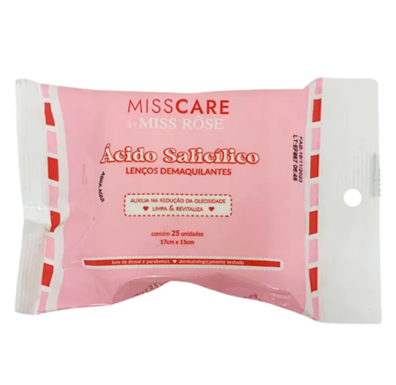 LENÇO DEMAQUILANTE ÁCIDO SALICÍLICO - MISS ROSE - miniatura 2
