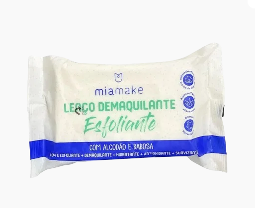 Lenços Demaquilante Esfoliante Algodão + Babosa 5x1 - Miamake