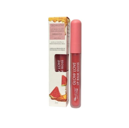 Lip Balm Gloss Glow Love Com Mel de Abelha Melancia Cor 413 - Max Love