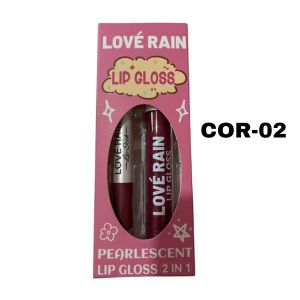 LIP GLOSS E LAPIS LABIAL 2 EM 1  - LOVE RAIN COR:COR-02 - imagem 1