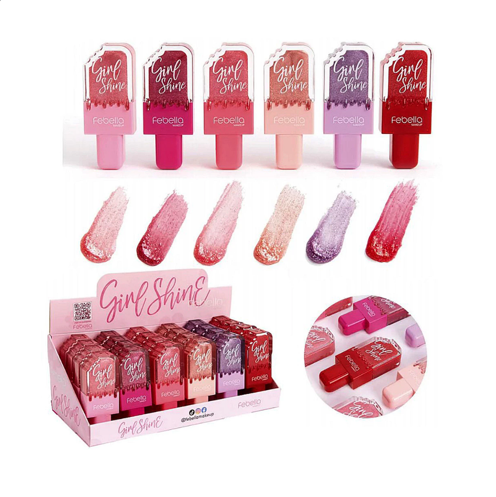 Lip Gloss Girl Shine Sorvetinho -Febella Cor:02 — miniatura 4