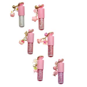 LIP GLOSS KISS ME COLORIDO COM CHAVIERO ( 6 TONS ) - LOVE RAIN COR:COR-04 - miniatura 2