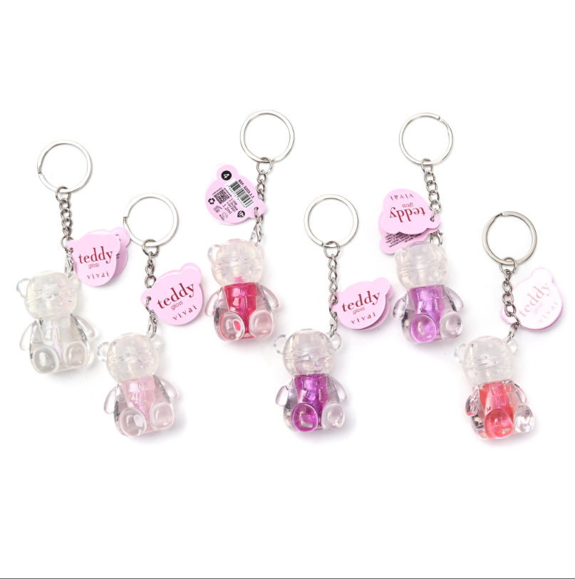 Lip Gloss Teddy Chaveiro ( 6 Cores ) - Vivai Cor:01 — miniatura 3