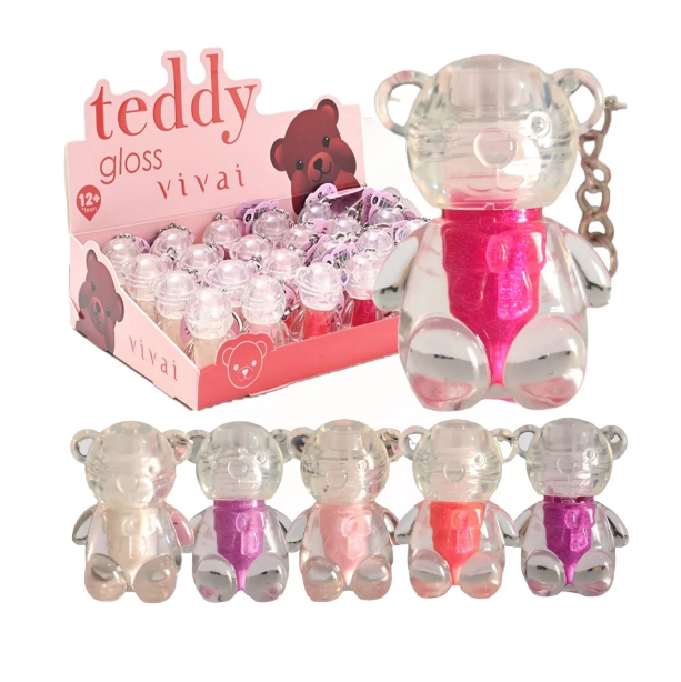 Lip Gloss Teddy Chaveiro ( 6 Cores ) - Vivai Cor:05 — miniatura 2