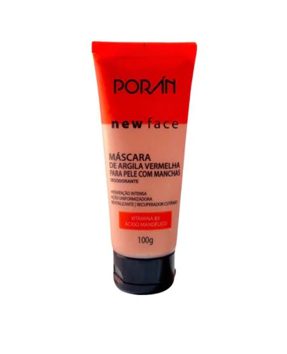 Mascara de Argila Vermelha Para Peles Com Manchas 100 G -Poran
