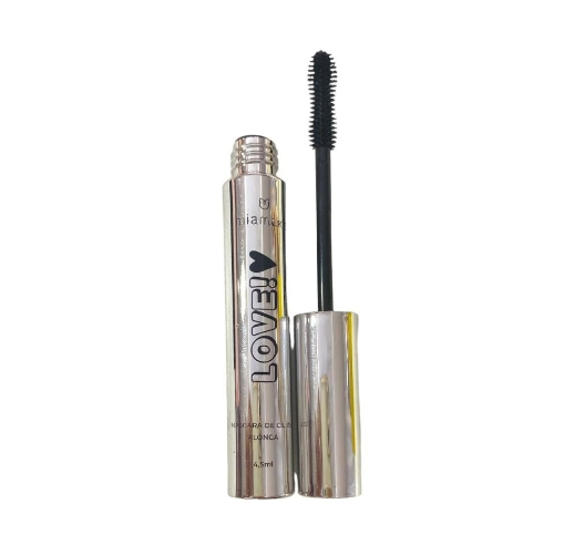 MASCARA DE CILIOS LOVE PRATA ALONGA COR PRETA -MIAMAKE - imagem 1