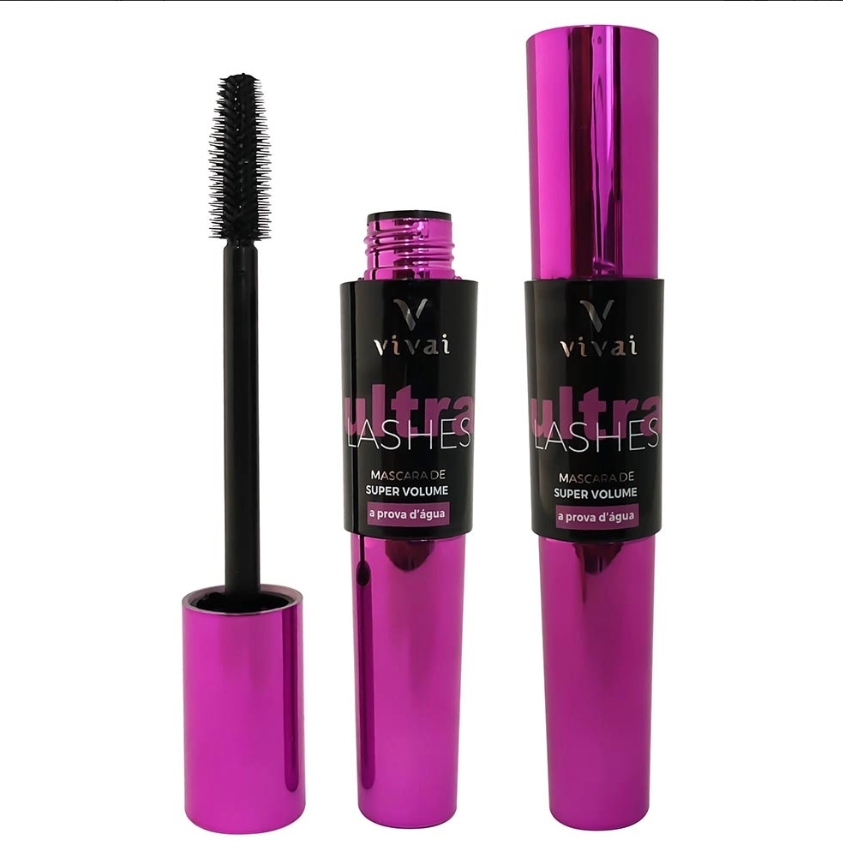 Mascara de Cilios Ultra Lashes A Prova D'Agua Cor Preta - Vivai