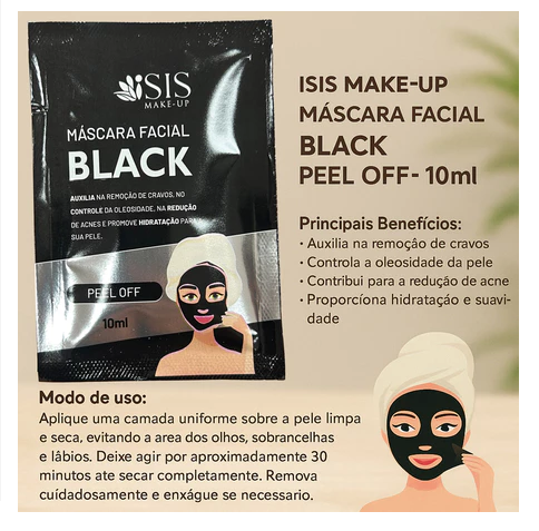 Mascara Facial Black Peel Off 10ml Sache - Isis — miniatura 2