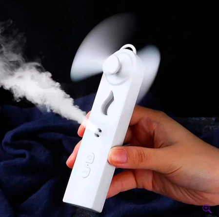 MINI VENTILADOR PORTATIL DE MÃO COM UMIDIFICADOR ( CORES SORTIDAS ) -MEY - miniatura 3