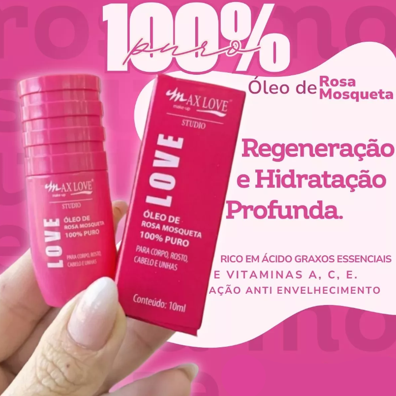 OLEO DE ROSA MOSQUETA 100% PURO 10ML - MAX LOVE - miniatura 2