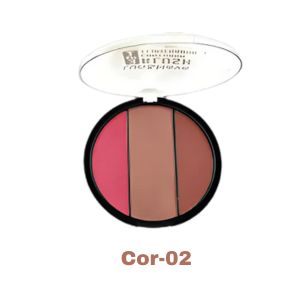 Paleta Blush, Contorno e Iluminador 3 Em 1 ( 4 Tons ) - Lua e Neve Cor: 02