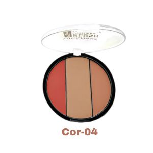 Paleta Blush, Contorno e Iluminador 3 Em 1 ( 4 Tons ) - Lua e Neve Cor:04