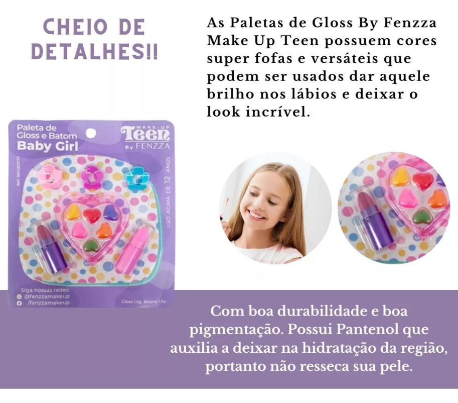Paleta de Gloss e Batom Infantil Baby Girl - Fenzza — miniatura 3