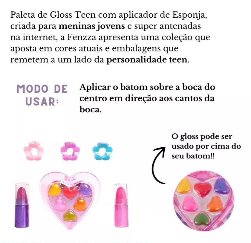 Paleta de Gloss e Batom Infantil Baby Girl - Fenzza — miniatura 4