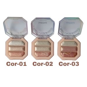 PALETA DE ILUMINADOR 3 CORES ( 3 TONS ) RADIANTE BOOST - LUA E NEVE COR:03 - miniatura 2