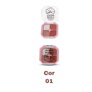Paleta de Sombra Asaitica 4 Cores ( 3 Tons ) -Lua e Neve Cor:01