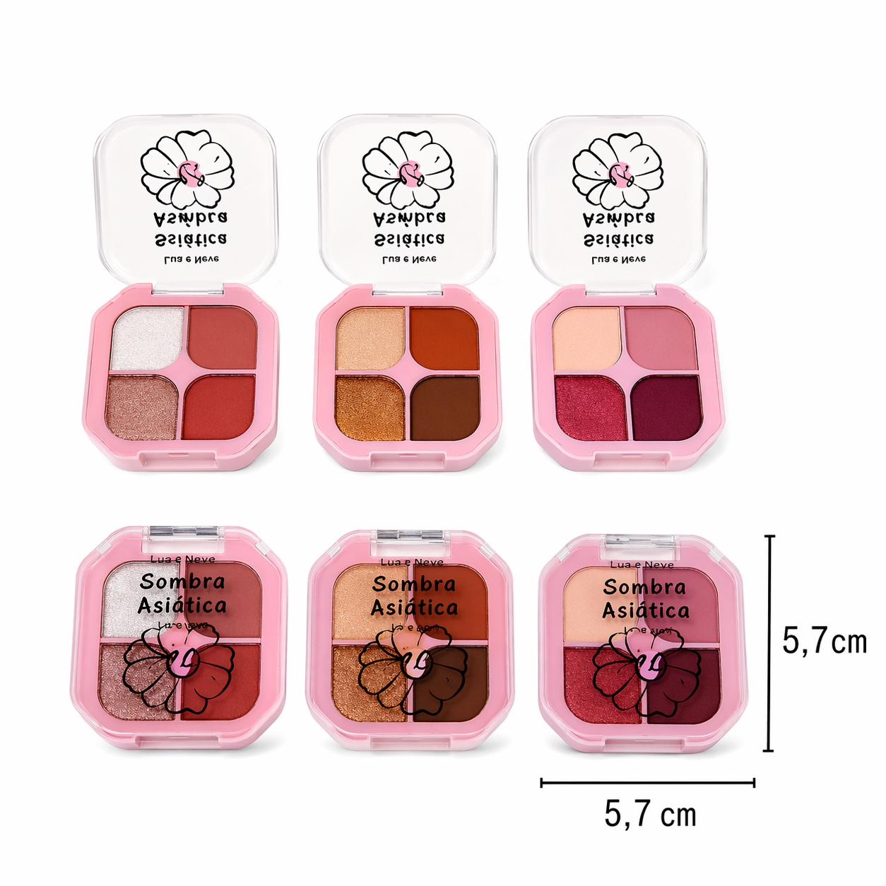 Paleta de Sombra Asaitica 4 Cores ( 3 Tons ) -Lua e Neve Cor:01 — miniatura 2