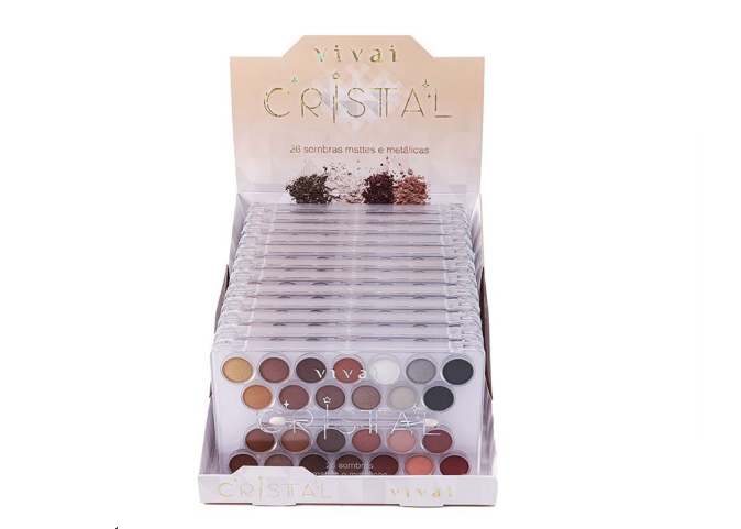 Paleta de Sombra Cores Mattes e Metálicas Cristal 22 Cores - Vivai — miniatura 2