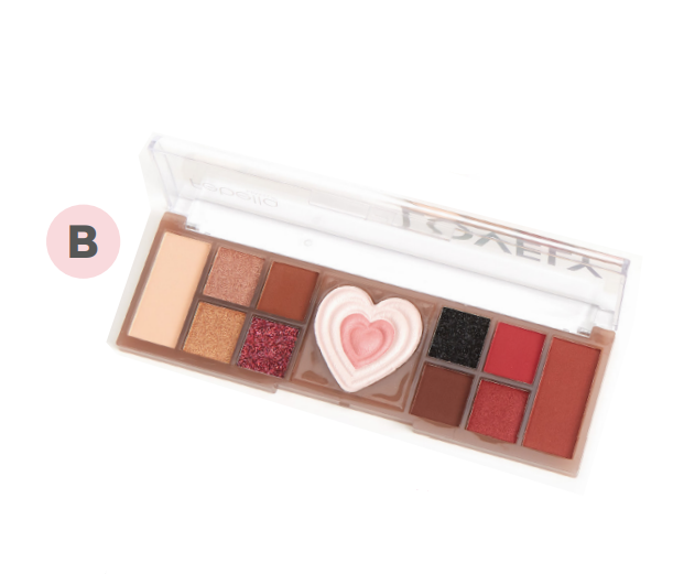 Paleta de Sombra e Iluminador Lovely B 11 Cores - Febella