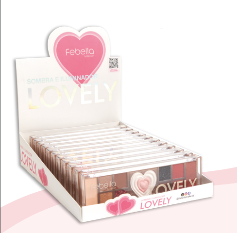 Paleta de Sombra e Iluminador Lovely B 11 Cores - Febella — miniatura 2