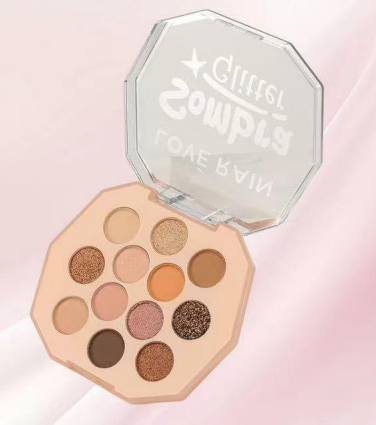 PALETA DE SOMBRA GLITTER 12 CORES (2 TONS) - LOVE RAIN COR:PLR-A - imagem 1