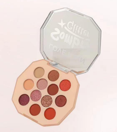 PALETA DE SOMBRA GLITTER 12 CORES (2 TONS) - LOVE RAIN COR:PLR-B - imagem 1