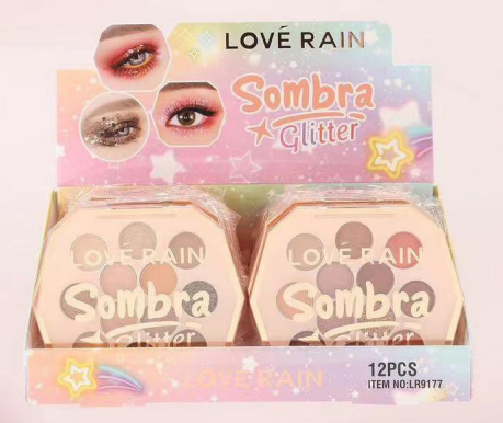 PALETA DE SOMBRA GLITTER 12 CORES (2 TONS) - LOVE RAIN COR:PLR-B - miniatura 2