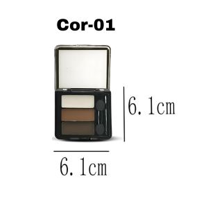 PALETA DE SOMBRA PARA SOBRANCELHA CREME / PO  4 TONS (3 CORES) - LUA E NEVE COR:01 - imagem 1