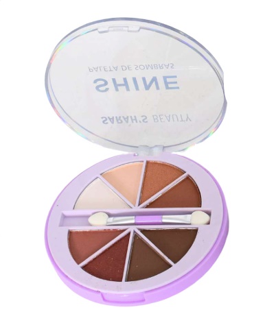 Paleta de Sombra Shine 8 Cores (3 Tons) - Sarah'S Beauty Cor:shine-A