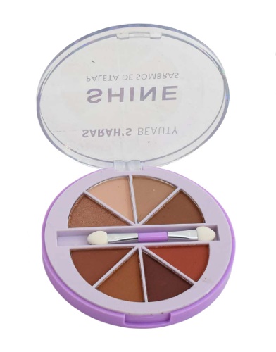 Paleta de Sombra Shine 8 Cores (3 Tons) - Sarah'S Beauty Cor:shine-C
