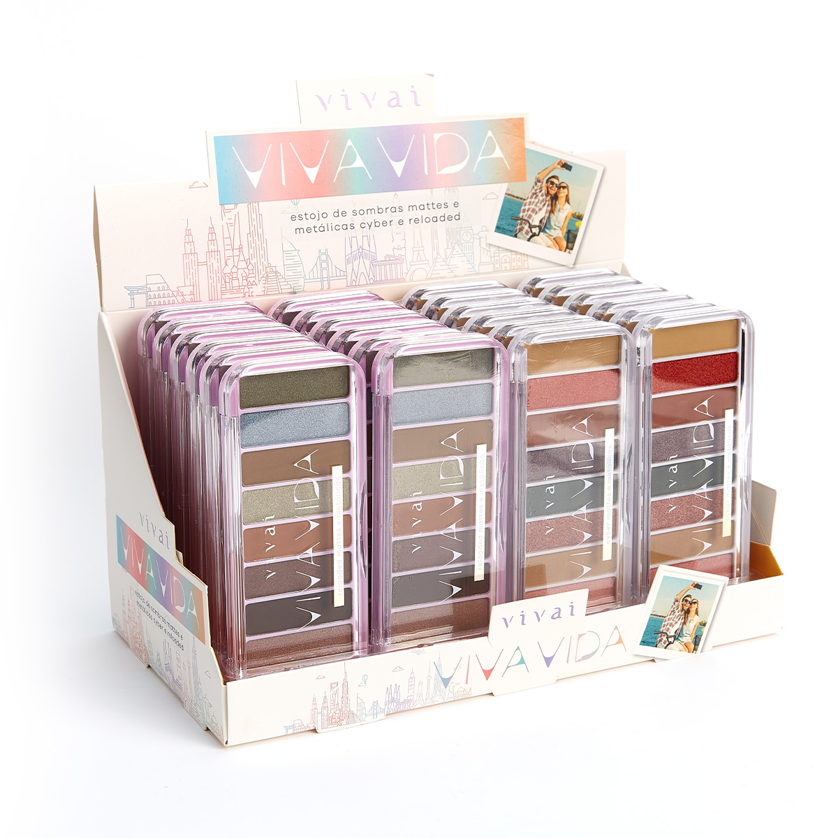 Paleta de Sombra Viva Vida Com 9 Cores ( 2 Tons) -Vivai Cor: A