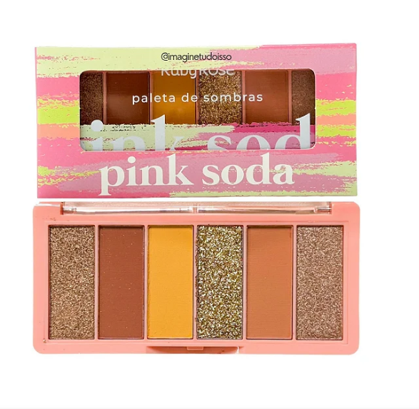 Paleta de Sombras (6 Cores) Pink Soda -Ruby Rose