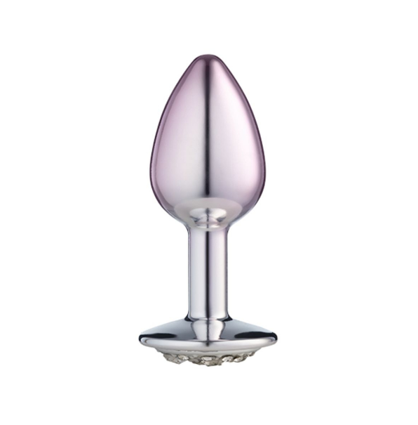 PLUG BICOLOR PRATA COM ROSA CRAVEJADO TAMANHO P - SEXY FANTASY - miniatura 3