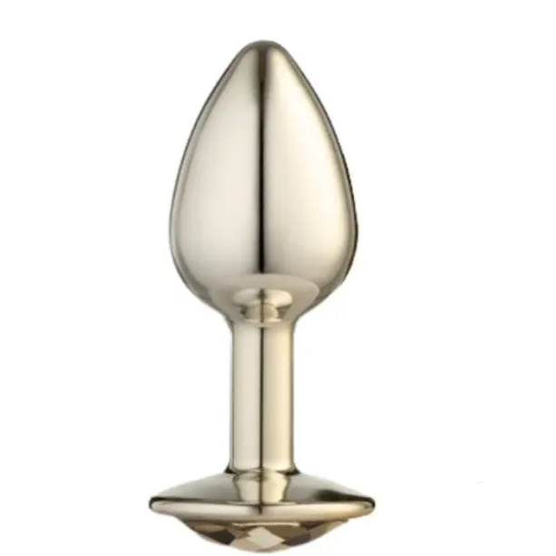 PLUG DOURADO COM PEDRA DOURADA TAMANHO M - SEXY FANTASY - miniatura 3