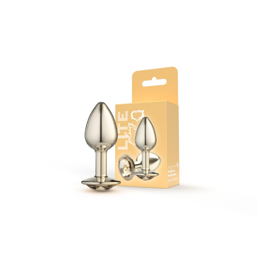 Plug Dourado Com Pedra Dourada Tamanho P - Sexy Fantasy