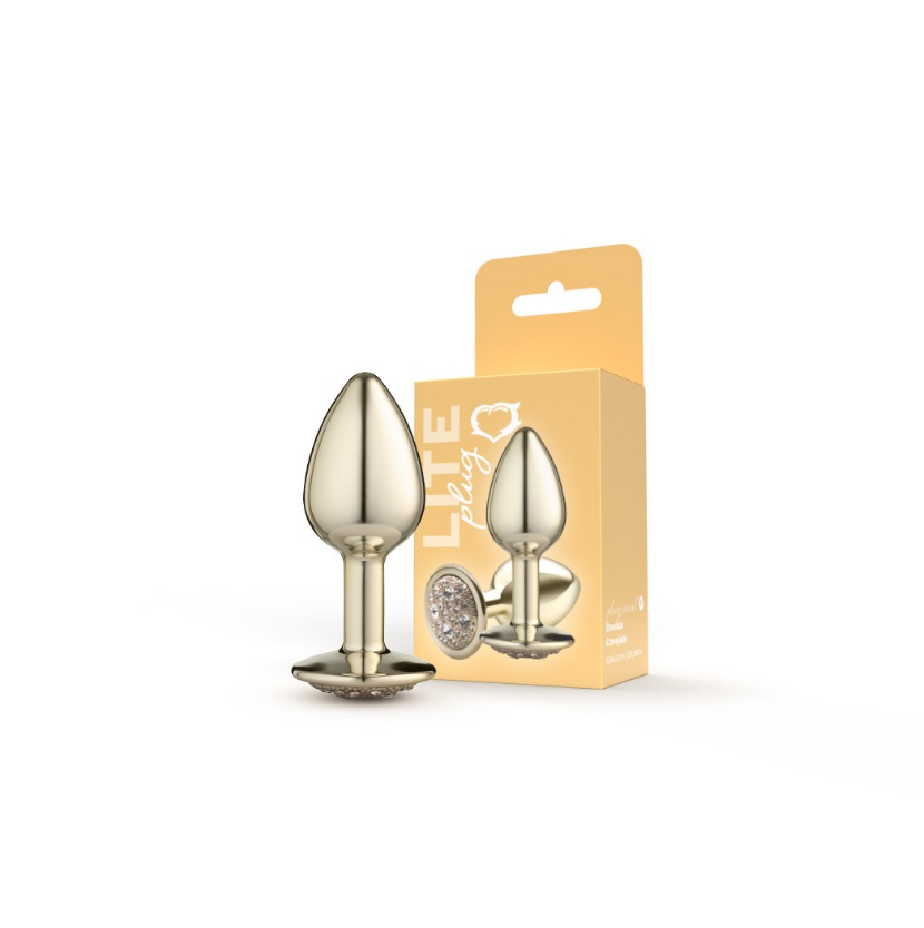Plug Dourado Cravejado Tamanho P - Sexy Fantasy