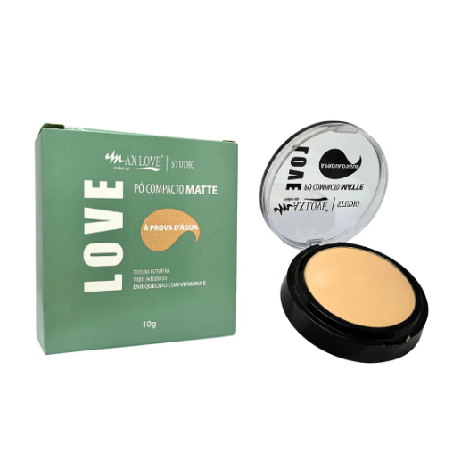 Po Compacto Matte Prova A D'Agua 10g Box 01 Cor 200 Ao 205 - Max Love Cor:204